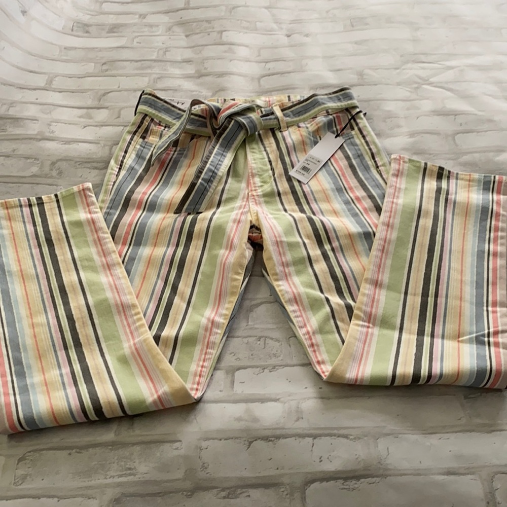 Joe’s Jeans Pastel Pinstripe High Rise Ankle Jeans